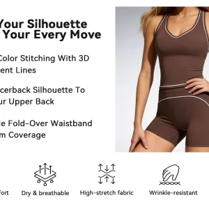 2-Piece Yoga Set, Racing Vest & Shorts for Fitness