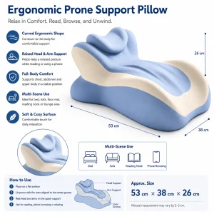 Multifunctional Memory Foam Prone Reading Pillow