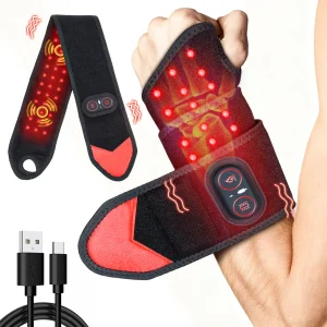 Red Light Therapy Wrap with Heat & Vibration Cordless Massager