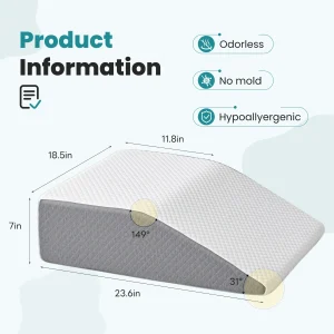 7Inch Wedge Comfort Foam with Ventilated Cooling Bed Pillow